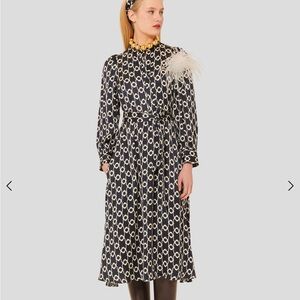 Rivoltina midnight blue flower printed dress